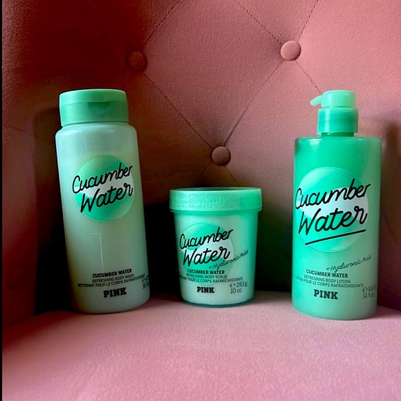 Victoria’s Secret PINK Cucumber Water Body Care Set Lot - Picture 1 of 4